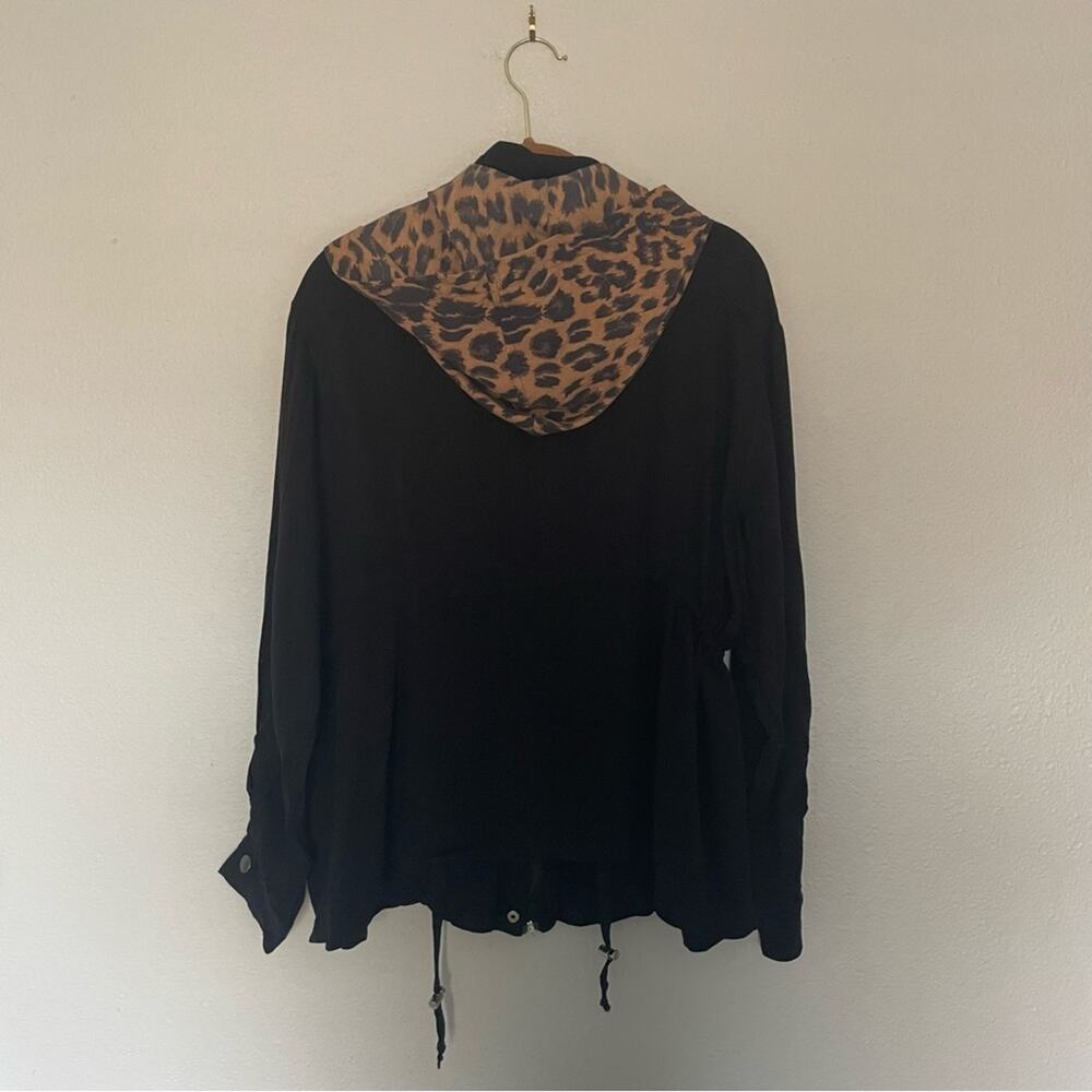 Leopard Print Black Lightweight Jacket - image 4